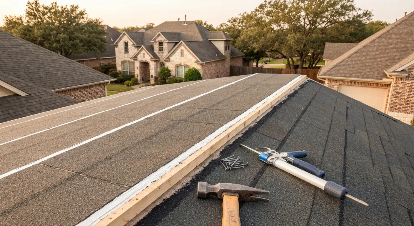 Roof repair in progress