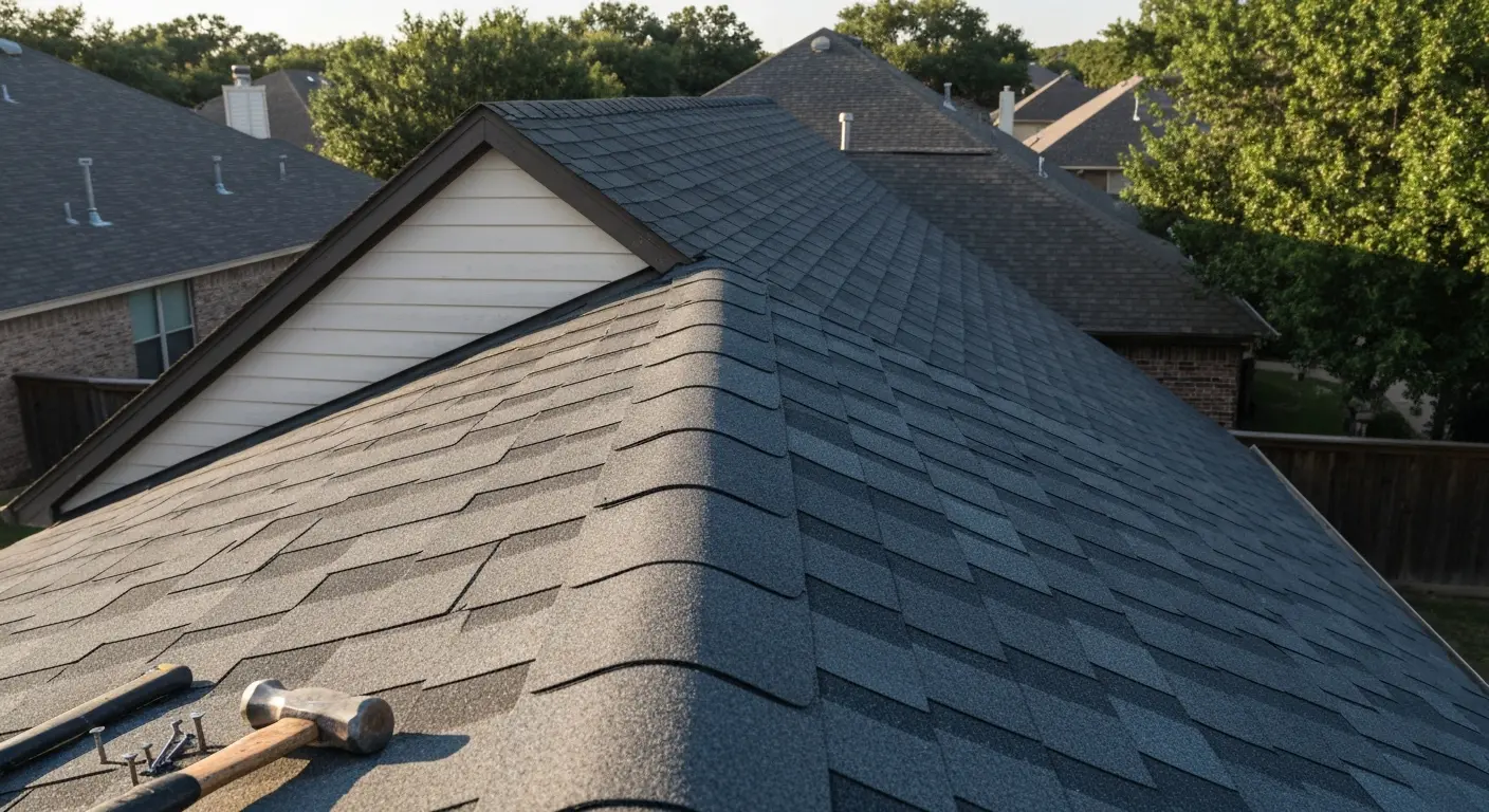 Roof repair work in Irving neighborhood