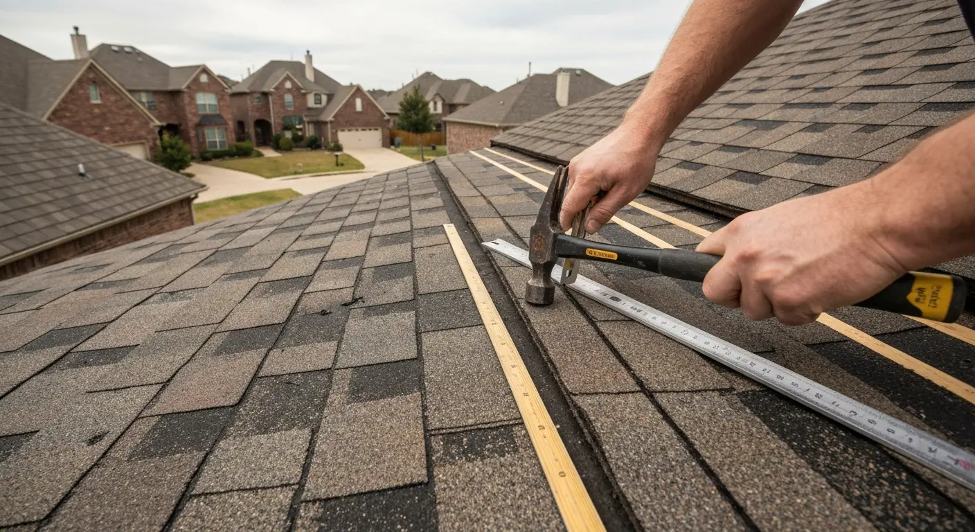 Hail damage roof repair in Bedford