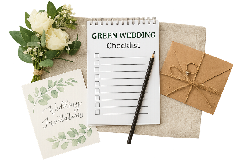 بطاقات الدعوة في الزفاف الأخضر