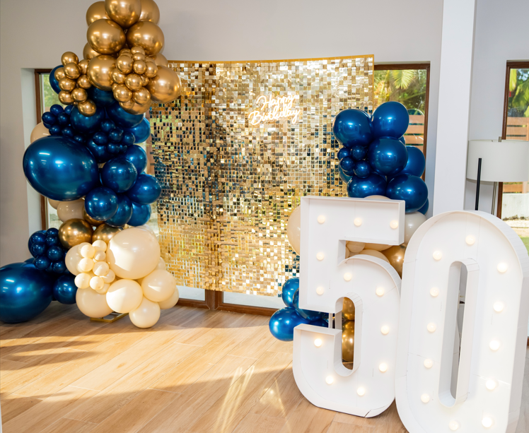 Sculptural balloon installation in a luxury venue