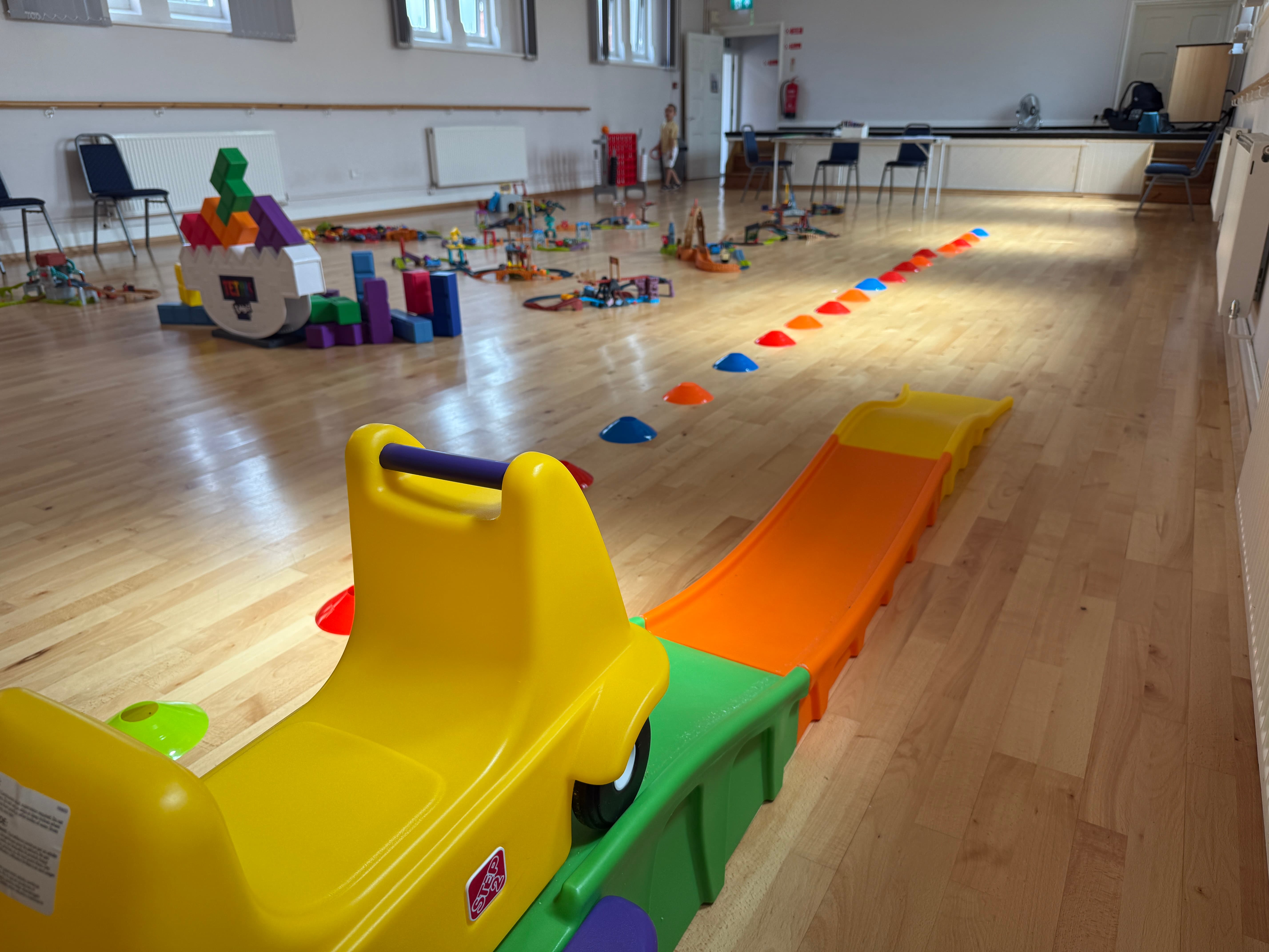 Leicester Community Hall Stay & Play Setup Train Track games