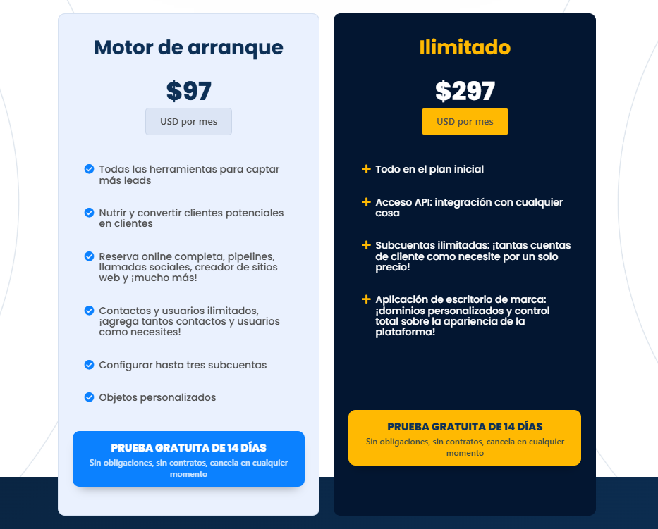 Precios Oficiales GoHighLevel