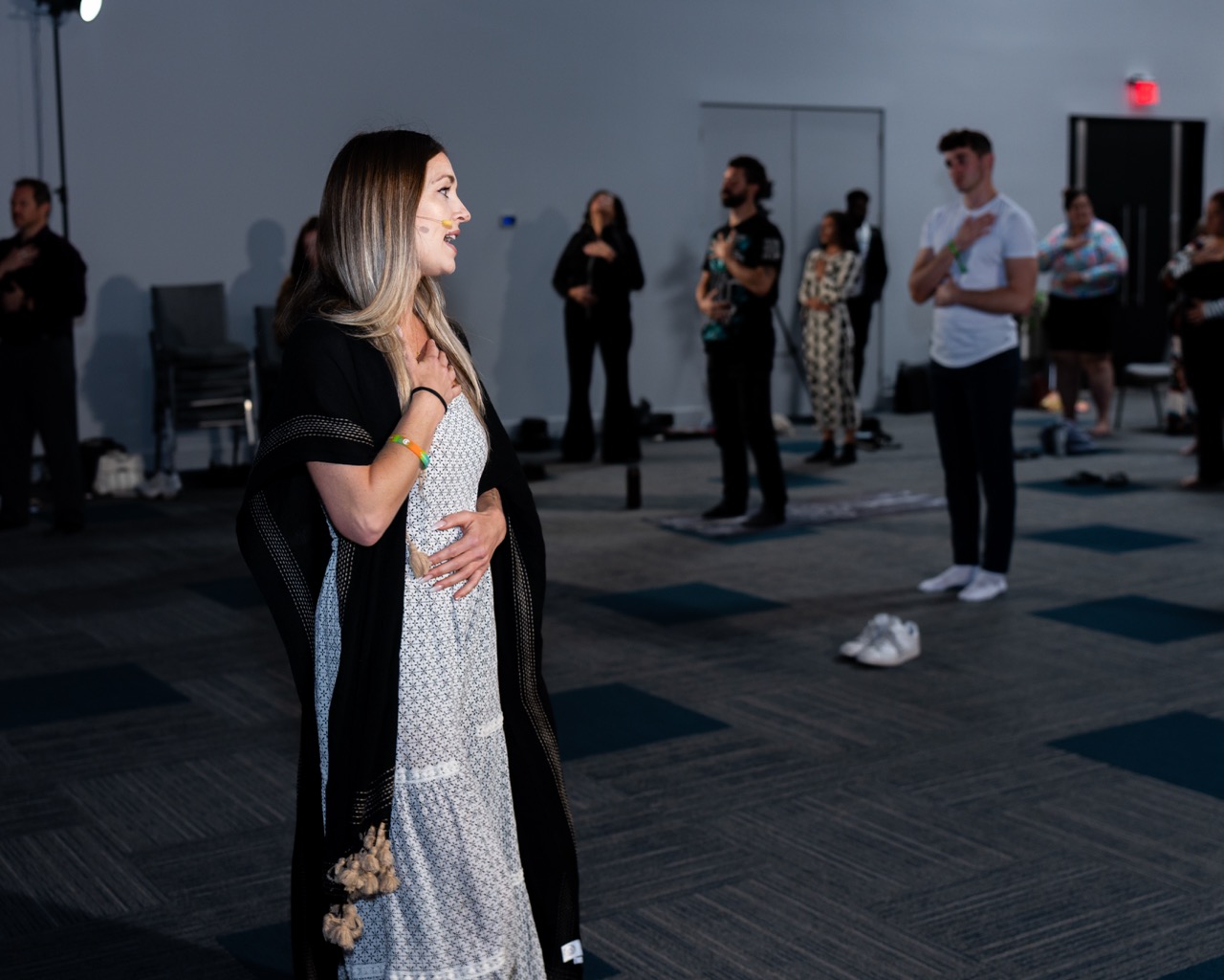 Mary Hope teaching yoga at UNICON