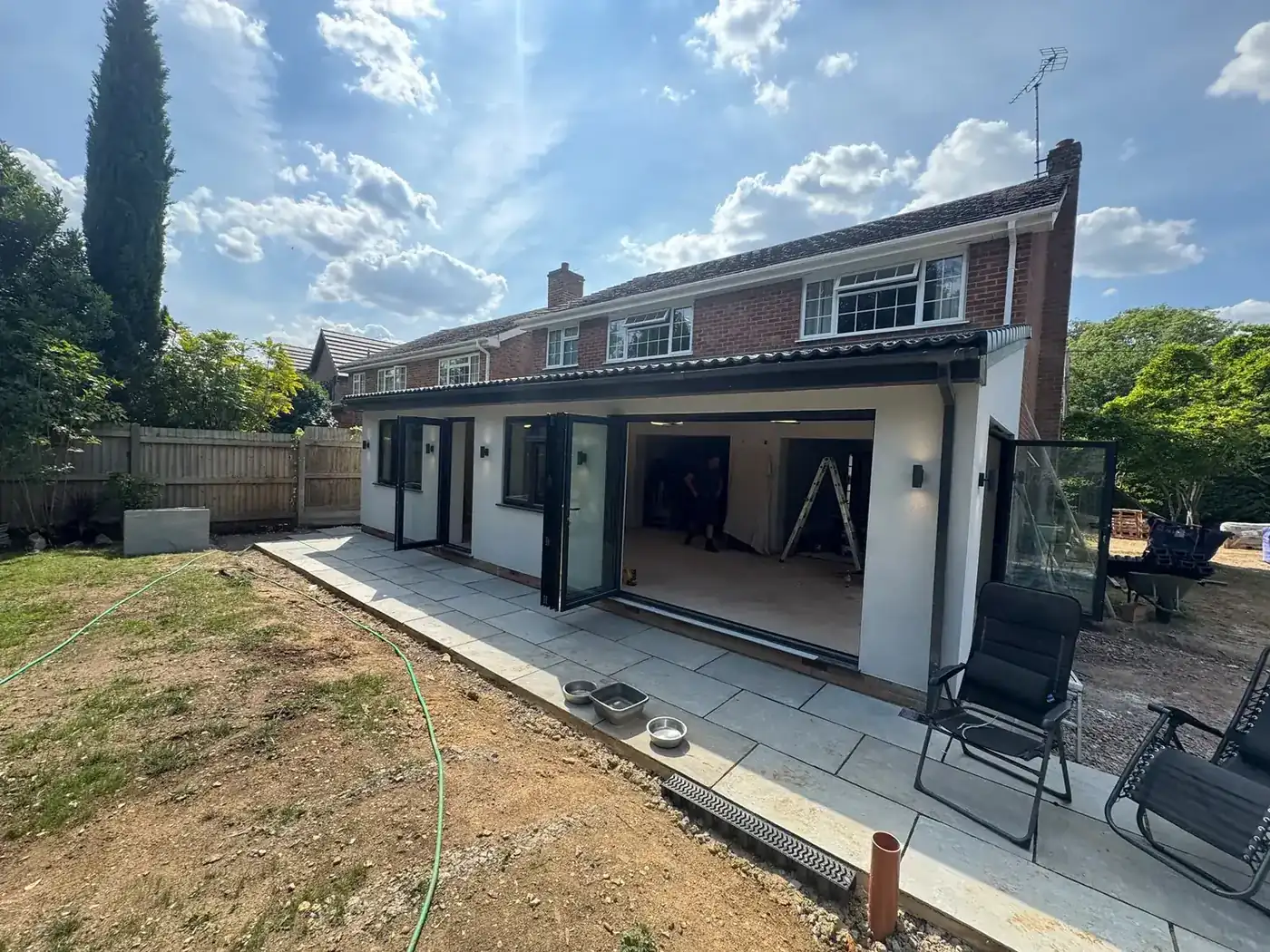Rear extension with new external lighting completed by Protec Electrical