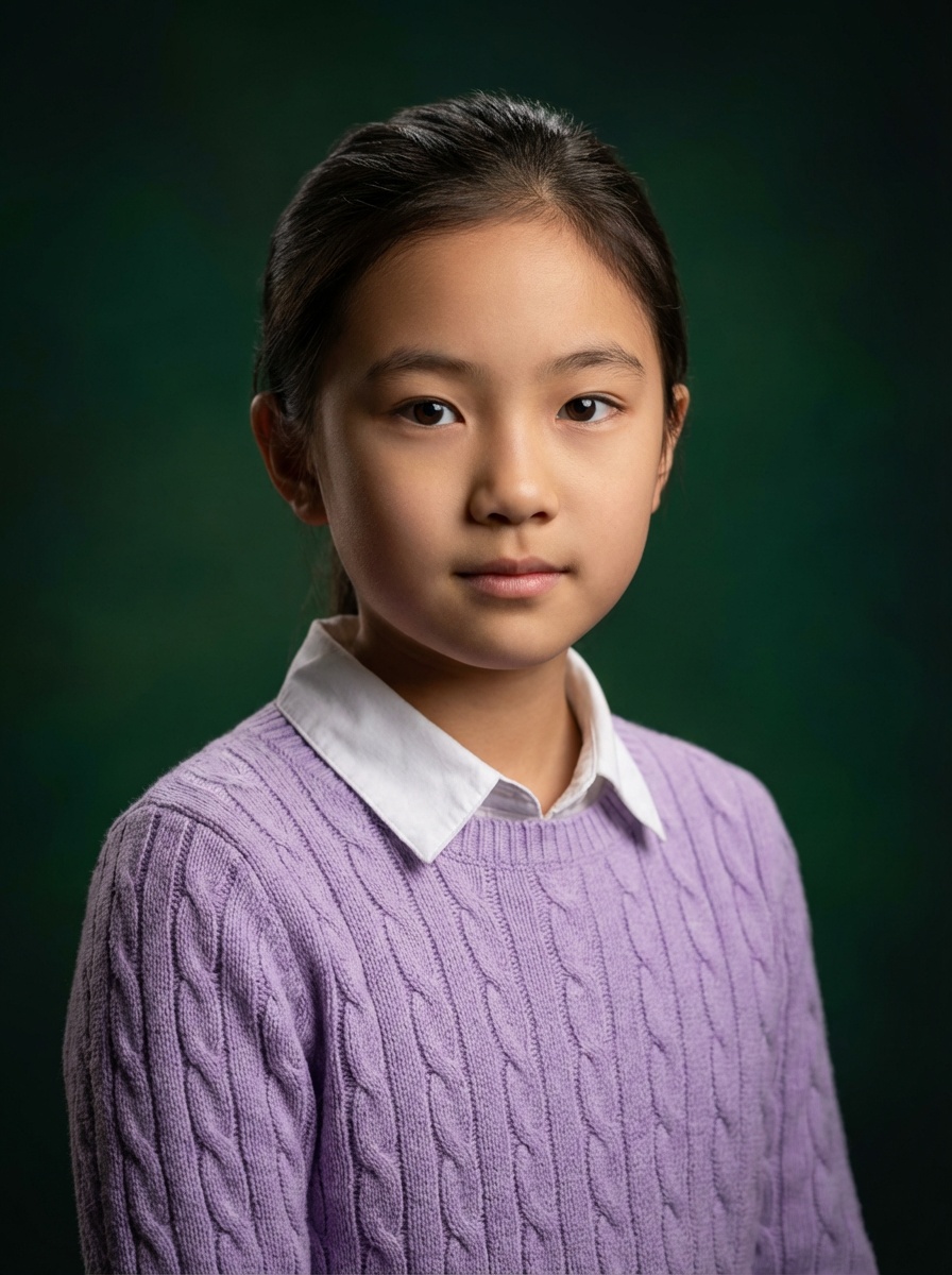 Portrait - Girl Purple Sweater