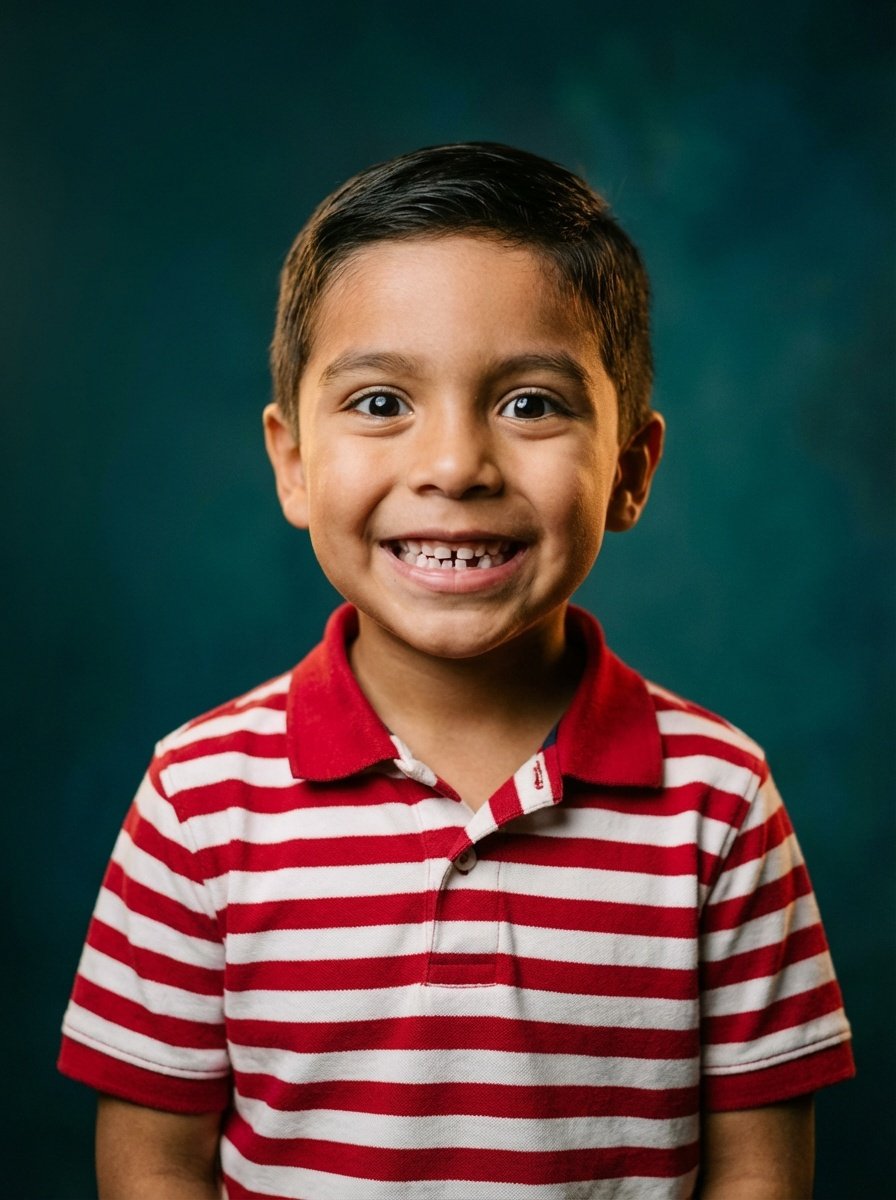 Portrait - Boy Red White Shirt