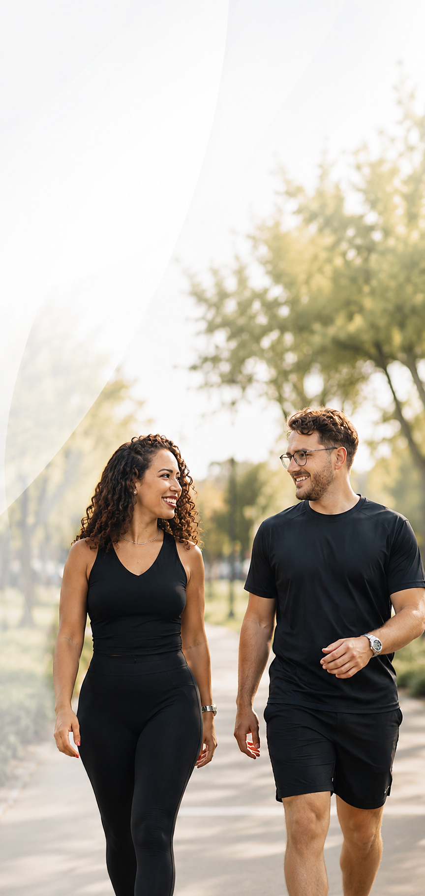 Two people confident after transforming their health through medical weight loss coaching