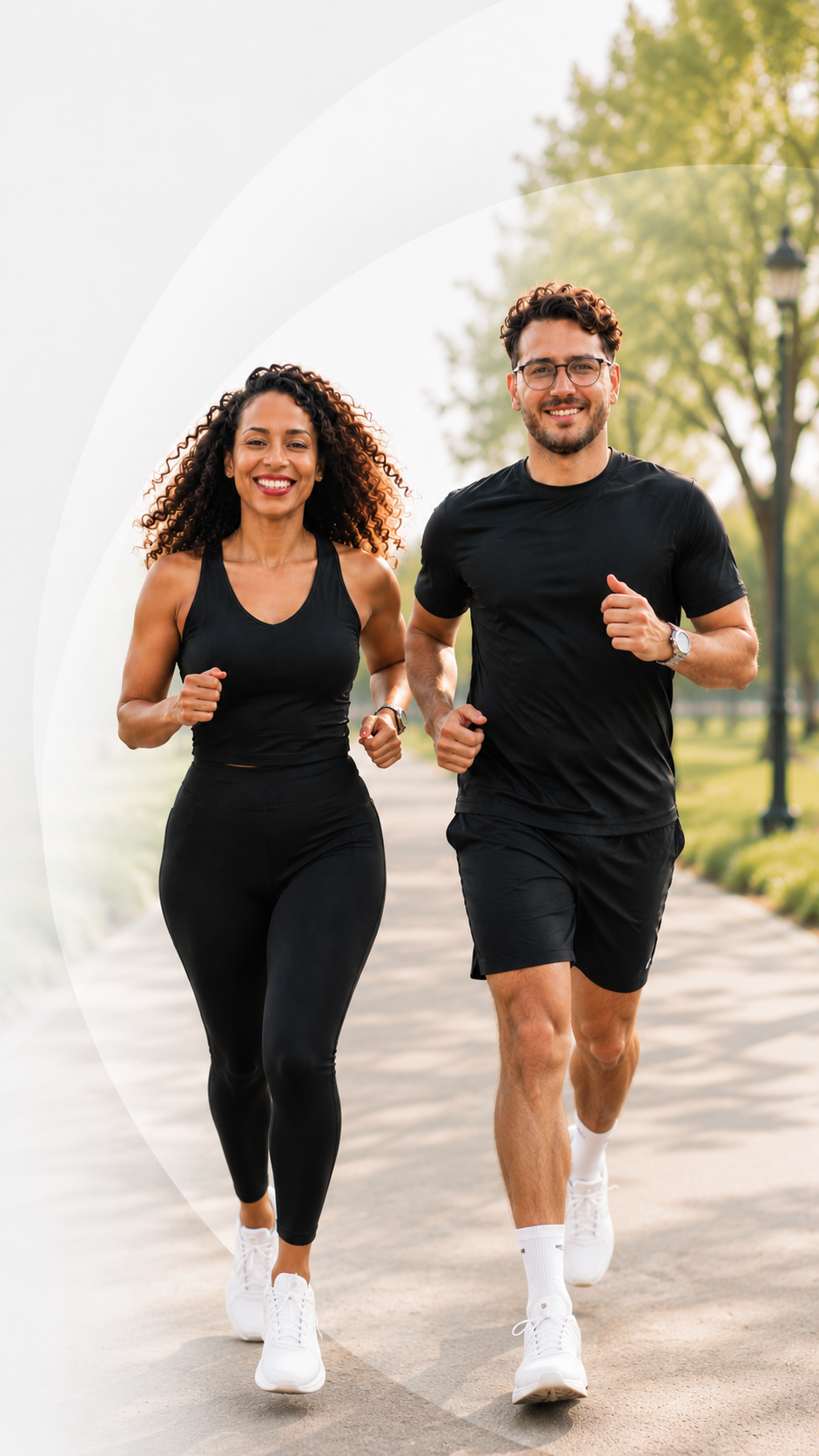 Two people confident after transforming their health through medical weight loss coaching