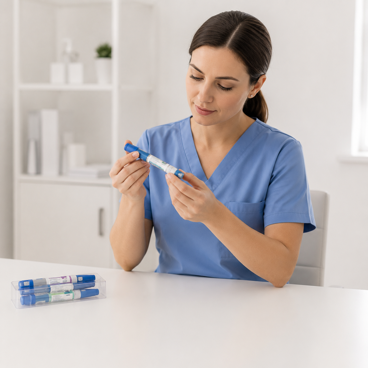 Provider explaining GLP-1 medication to a patient