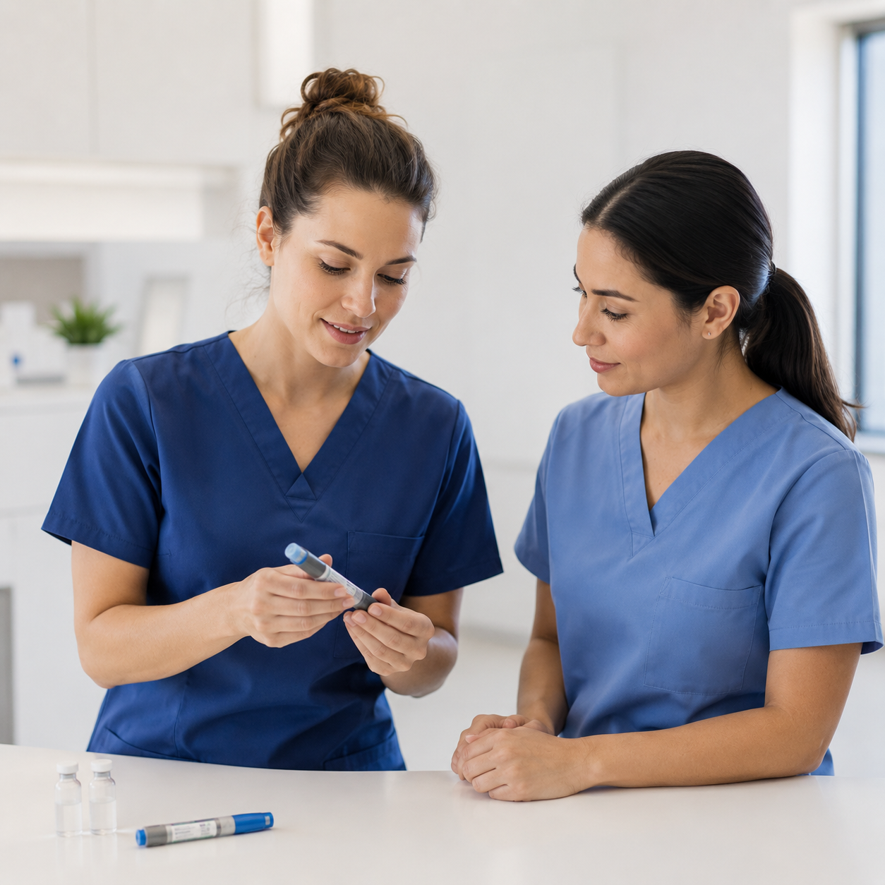Provider reviewing peptide therapy options with a patient