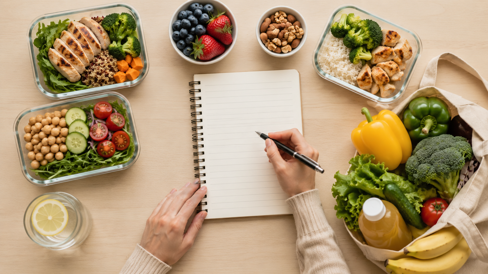 Weekly meal planning and grocery lists
