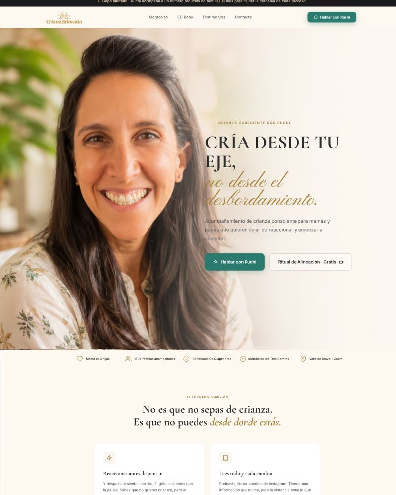 CrianzAdorada website