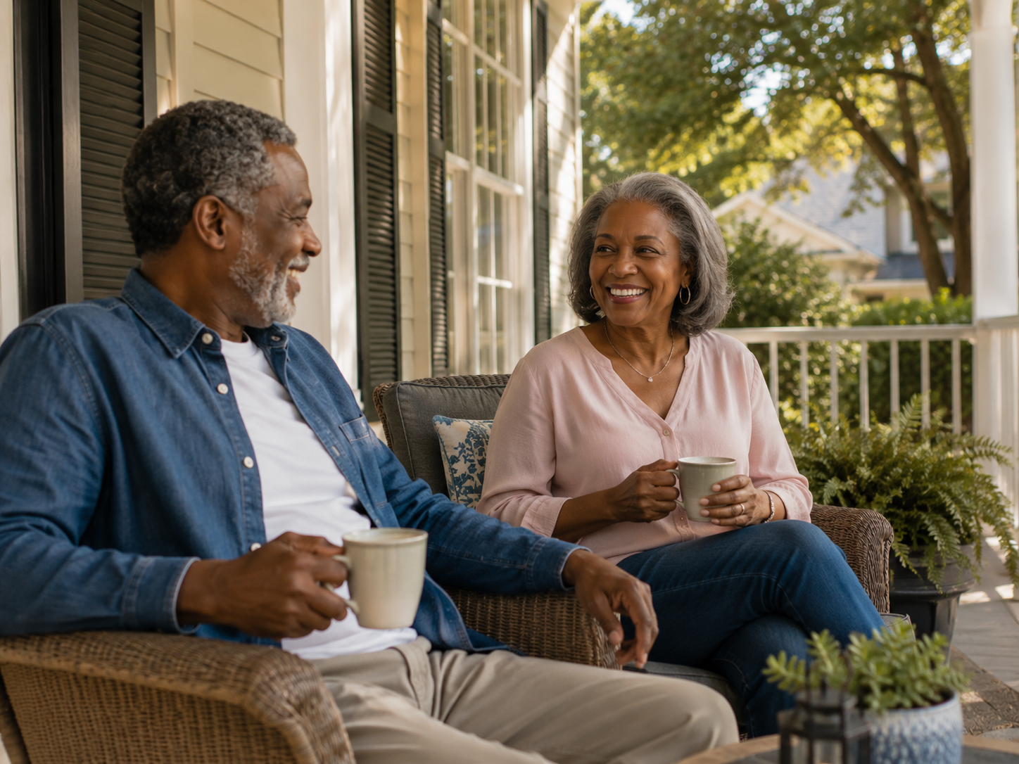 Retired couple enjoying retirement income from a reverse mortgage