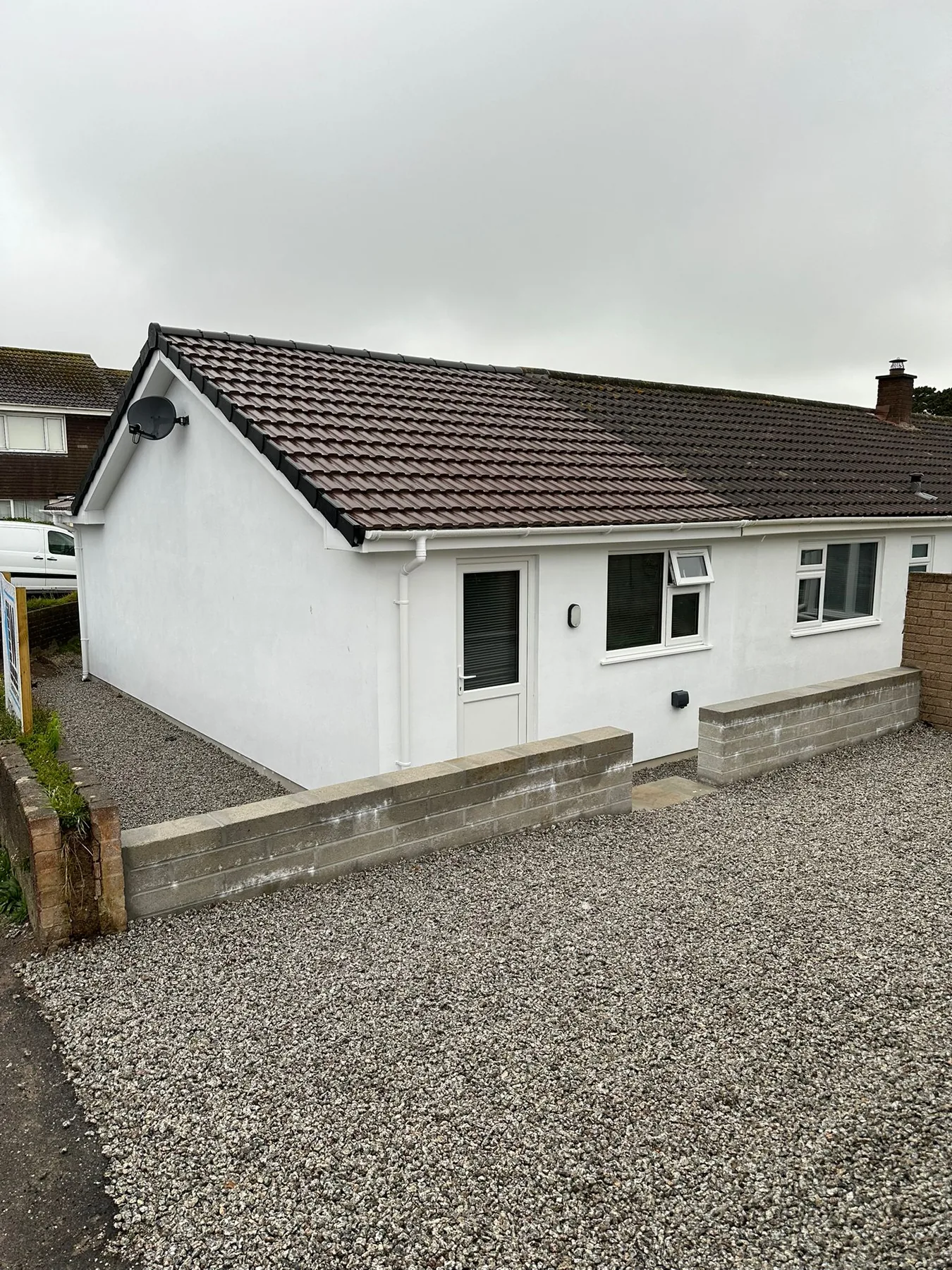 Single-storey house extension in progress in Cornwall