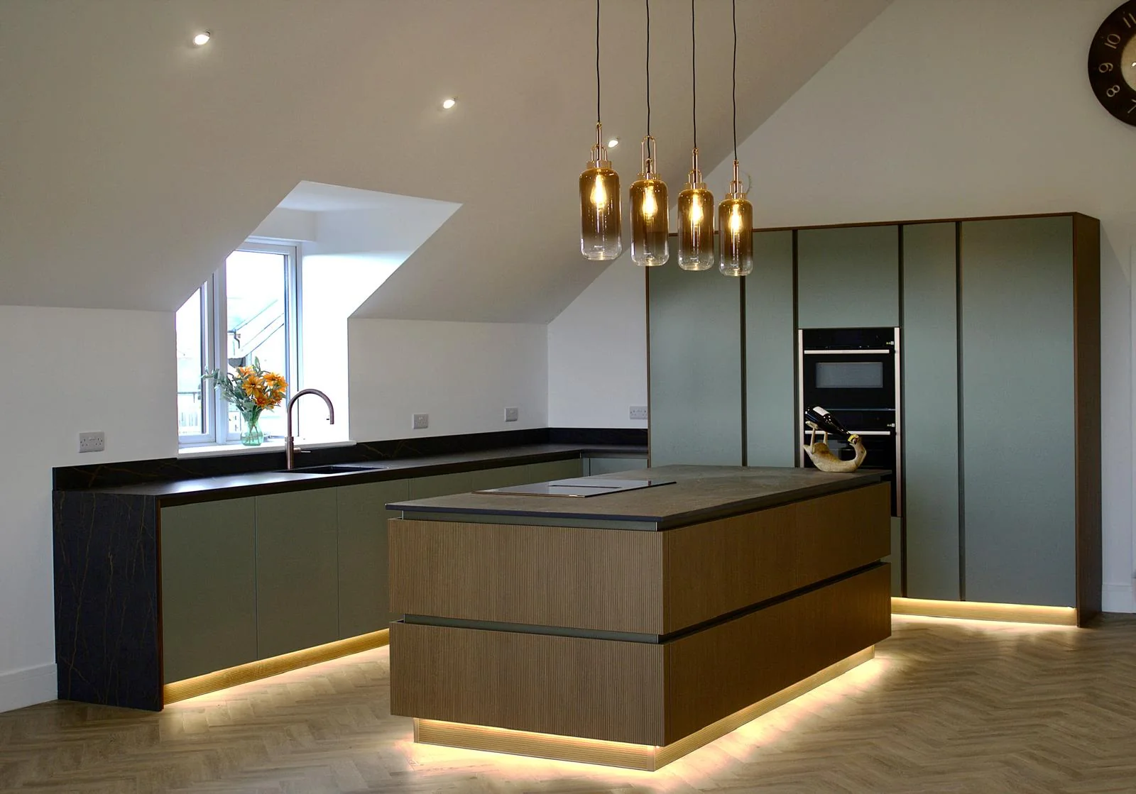 Recent Cornwall work by L W Construction — finished kitchen island close-up, premium new build
