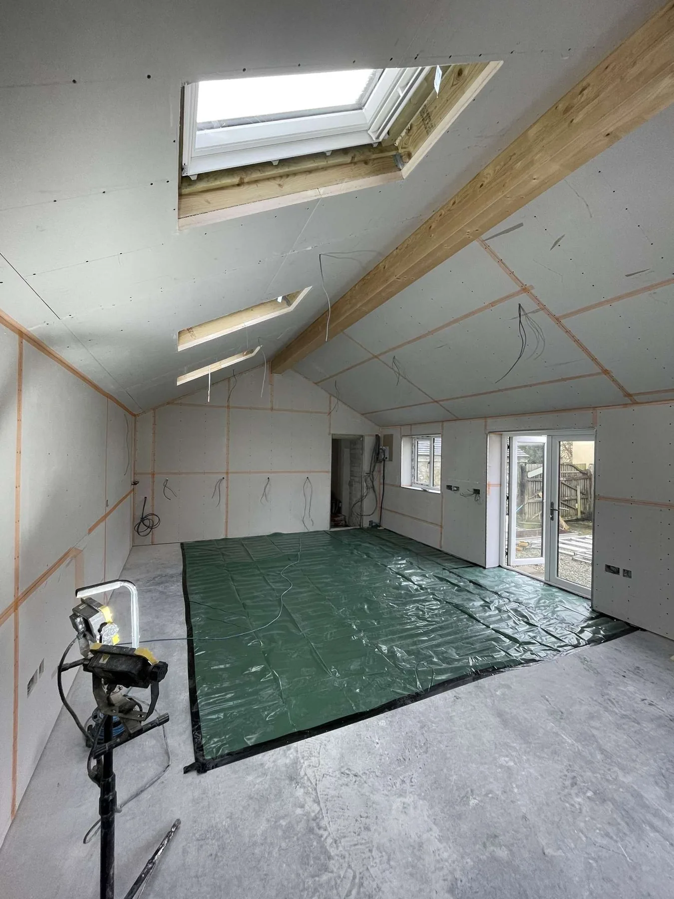 Carpentry first-fix interior by L W Construction — Joppa Farm, St Just, Cornwall — further view