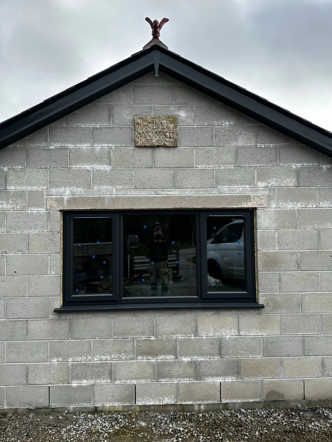 Extension by L W Construction — Joppa Farm, St Just, Cornwall — early exterior blockwork during build, foundations stage