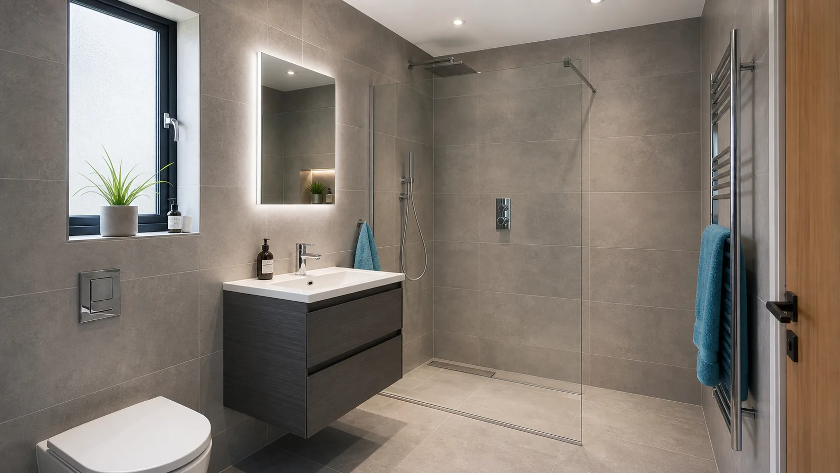 Fitted and tiled bathroom installation in Cornwall