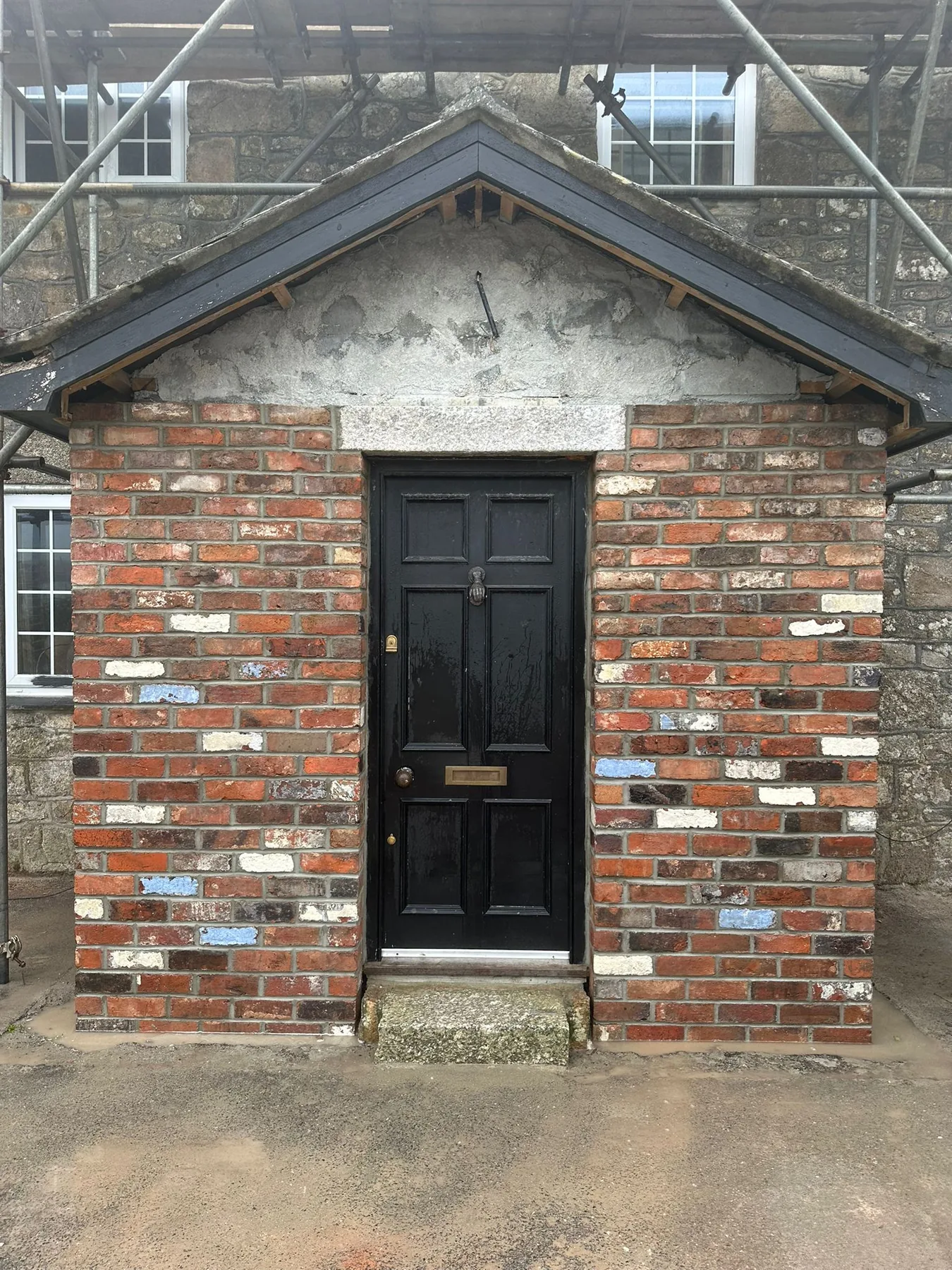 Decorative mixed brickwork by L W Construction — Nancledra, Cornwall — finished