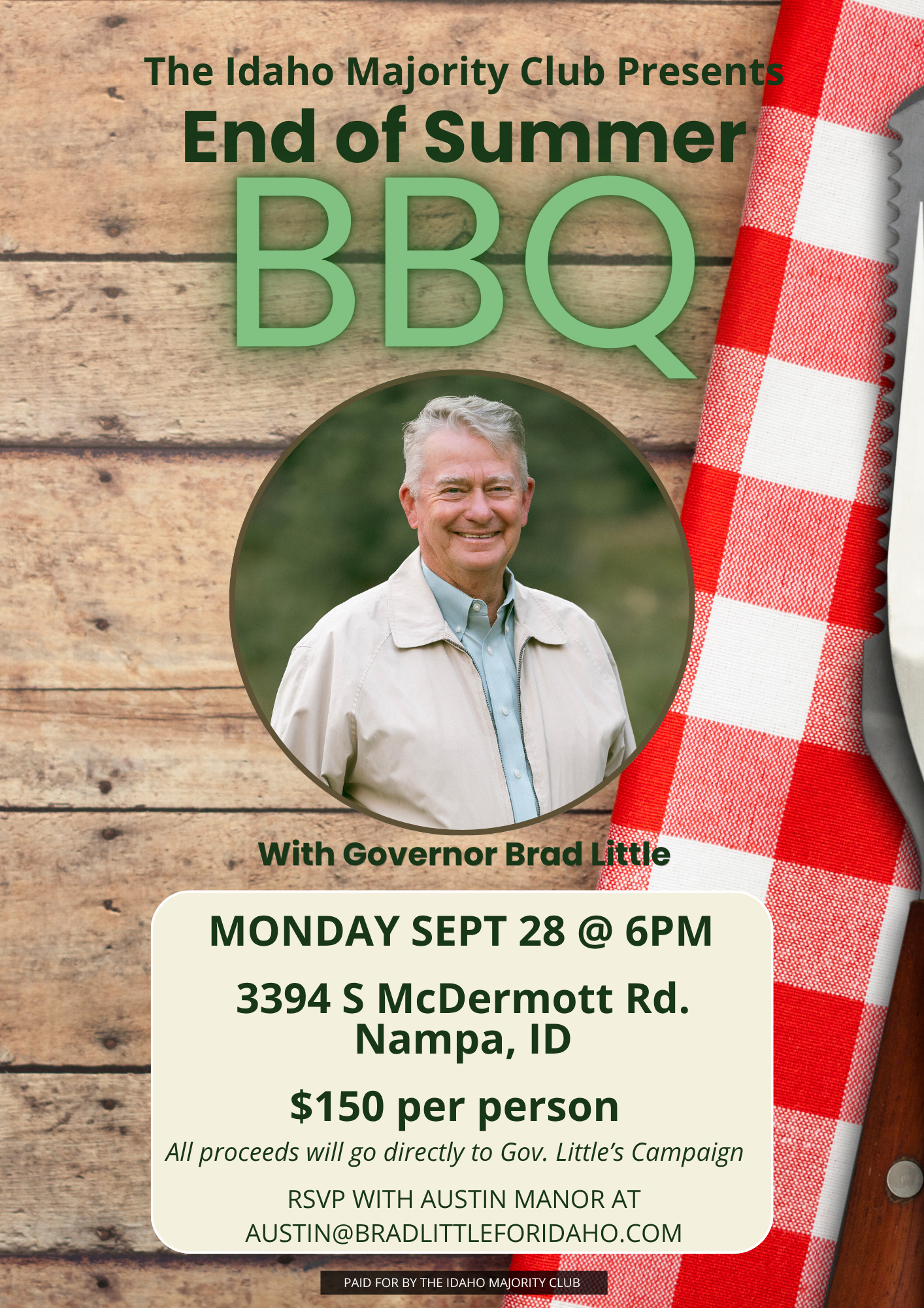 End of Summer BBQ with Governor Brad Little