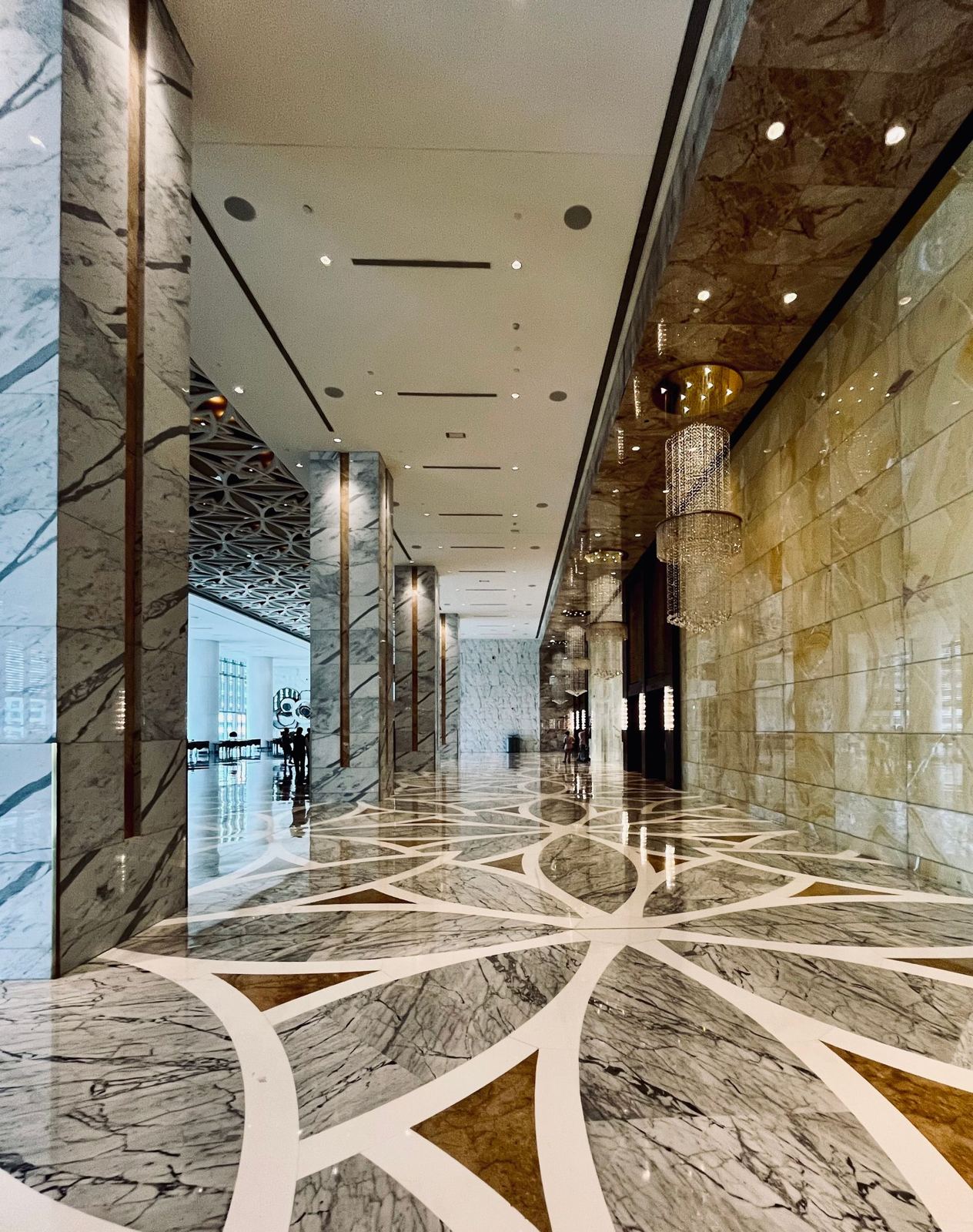 Polished commercial lobby floor
