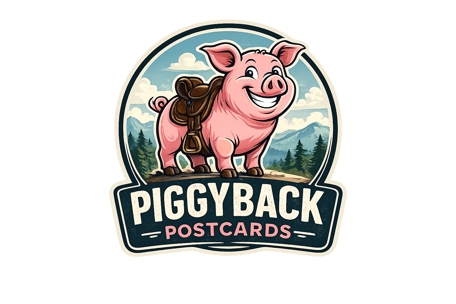 PiggyBack Postcards Logo