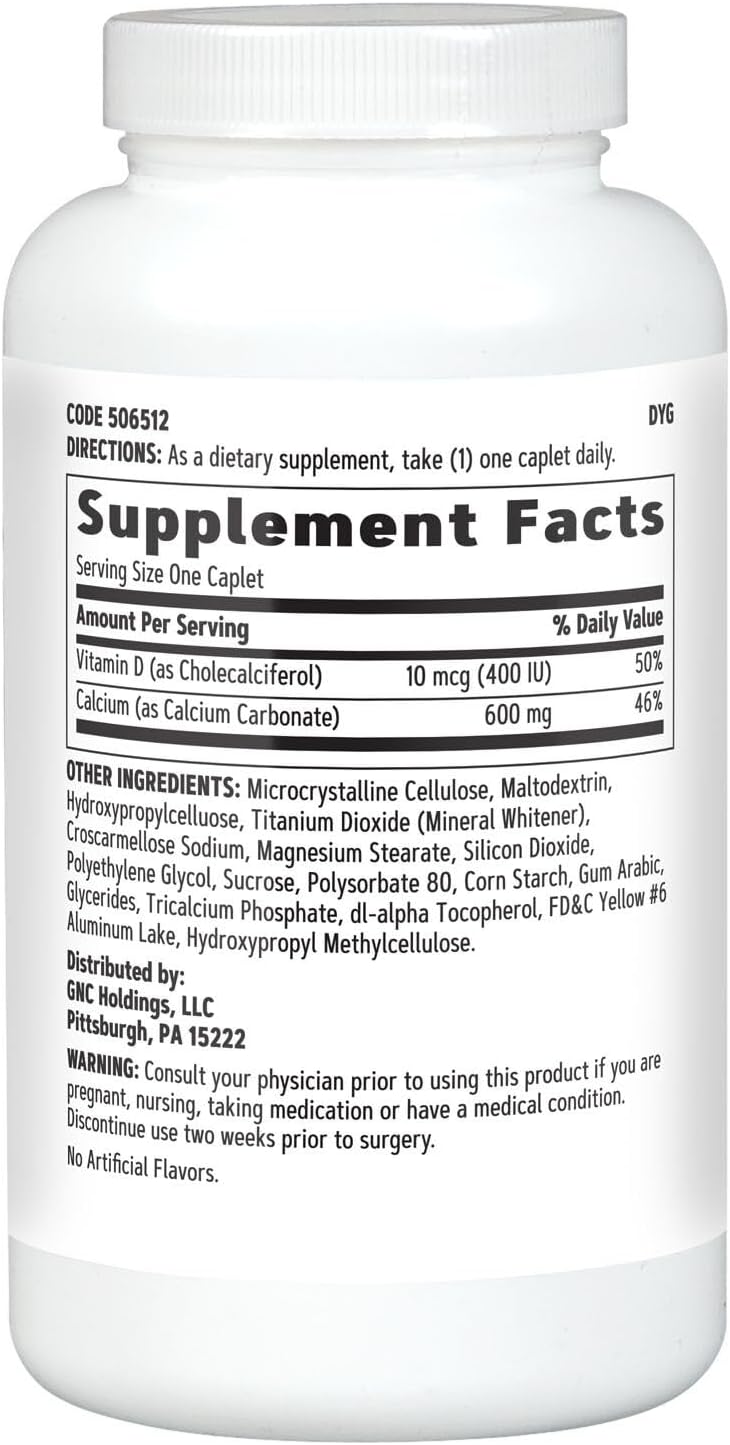 CALCIUM 600 Plus + VITAMIN D-3 (225 Caplets) alternate view