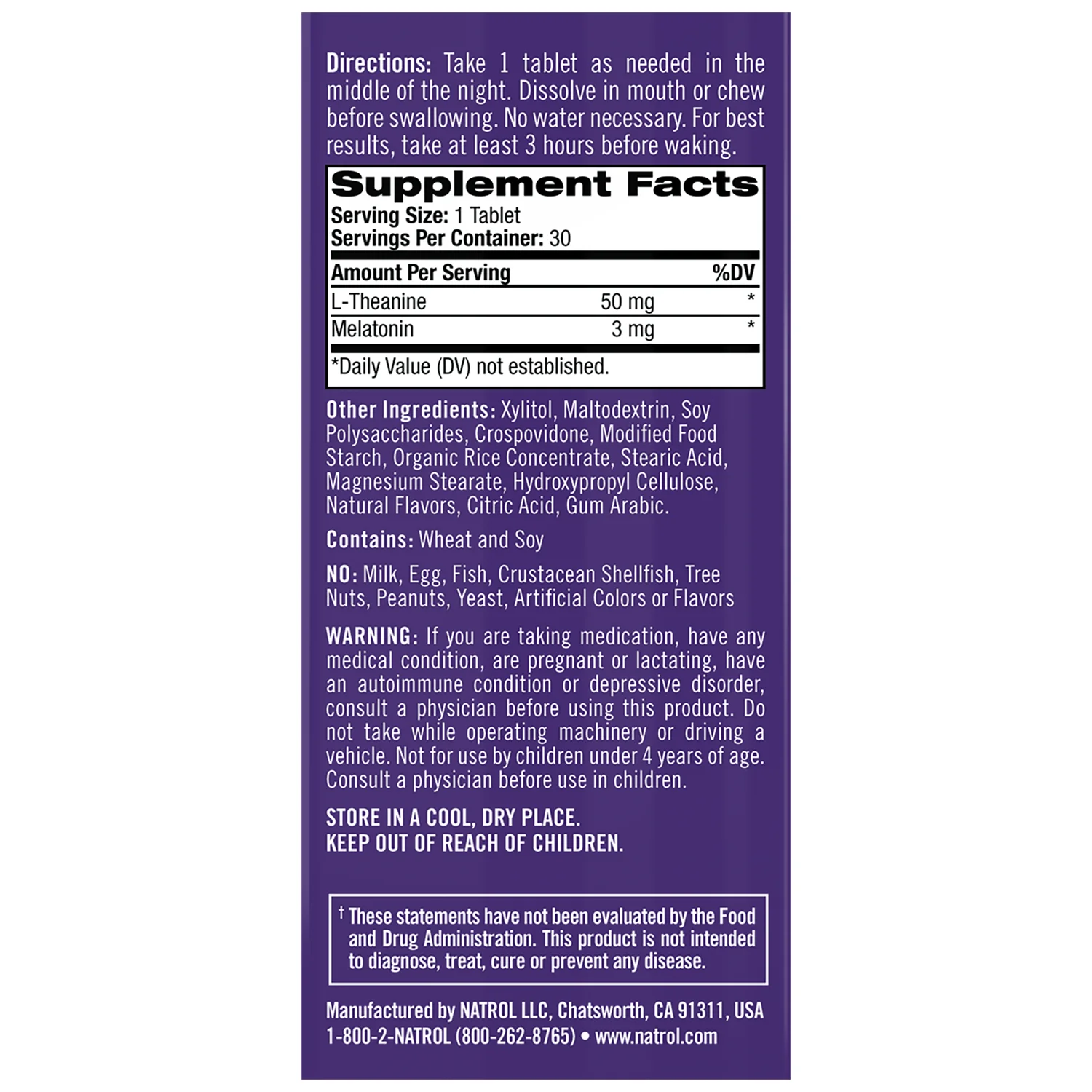 3 A.M. Melatonin Fast Dissolve Tablets – Lavender Vanilla – 30ct alternate view