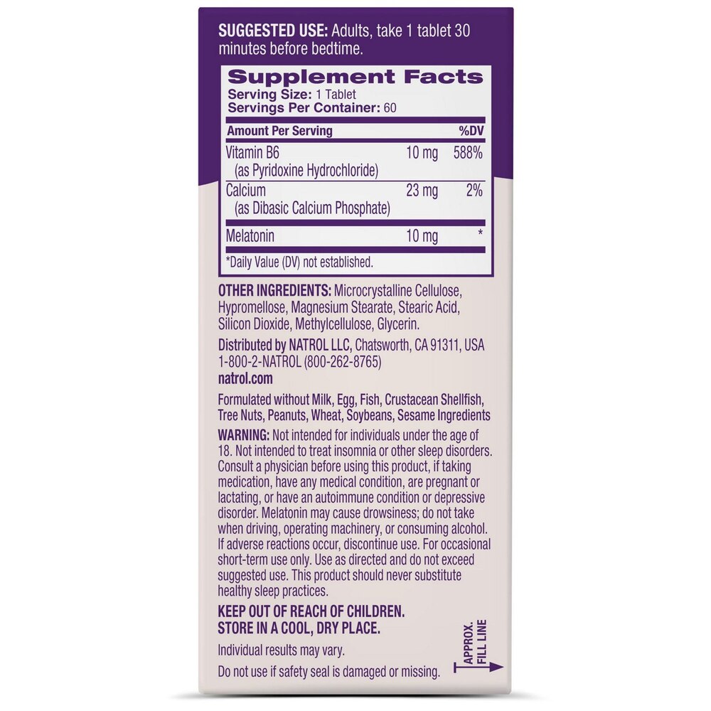 Advanced Sleep Melatonin 10mg Tablets – 60ct alternate view