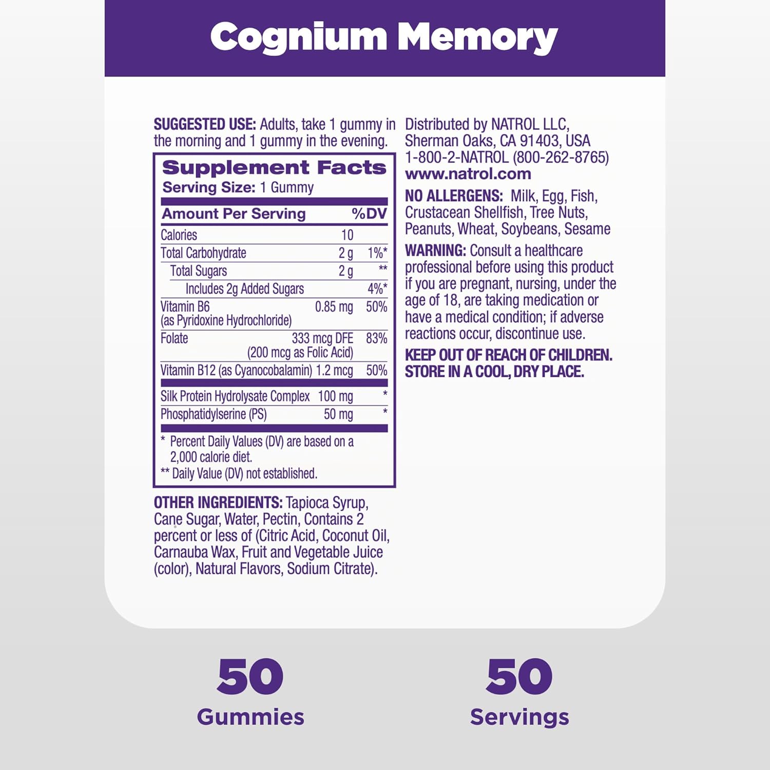 Cognium Complete Brain Health 100mg Fruit Punch Gummies – 50ct alternate view