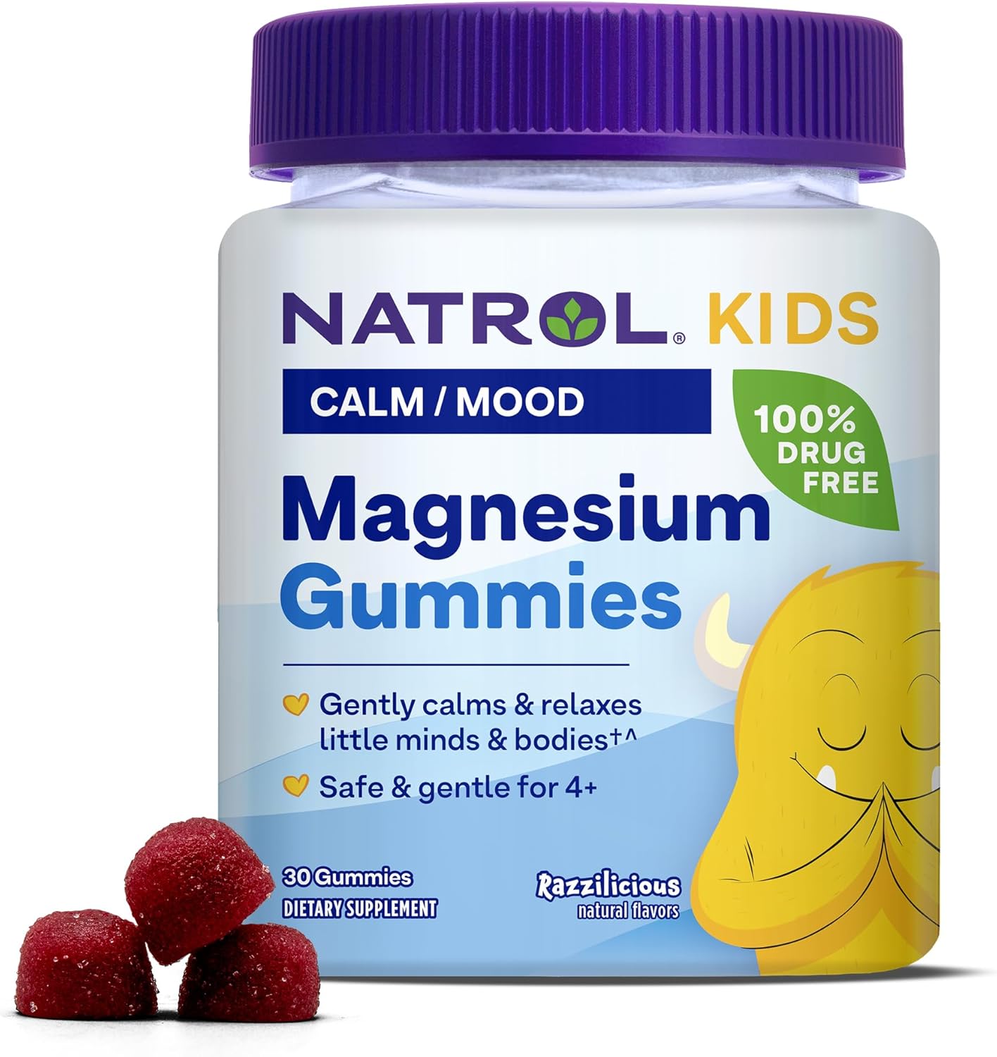 Kids Calm/Mood Magnesium Gummies – Razzilicious – 30ct