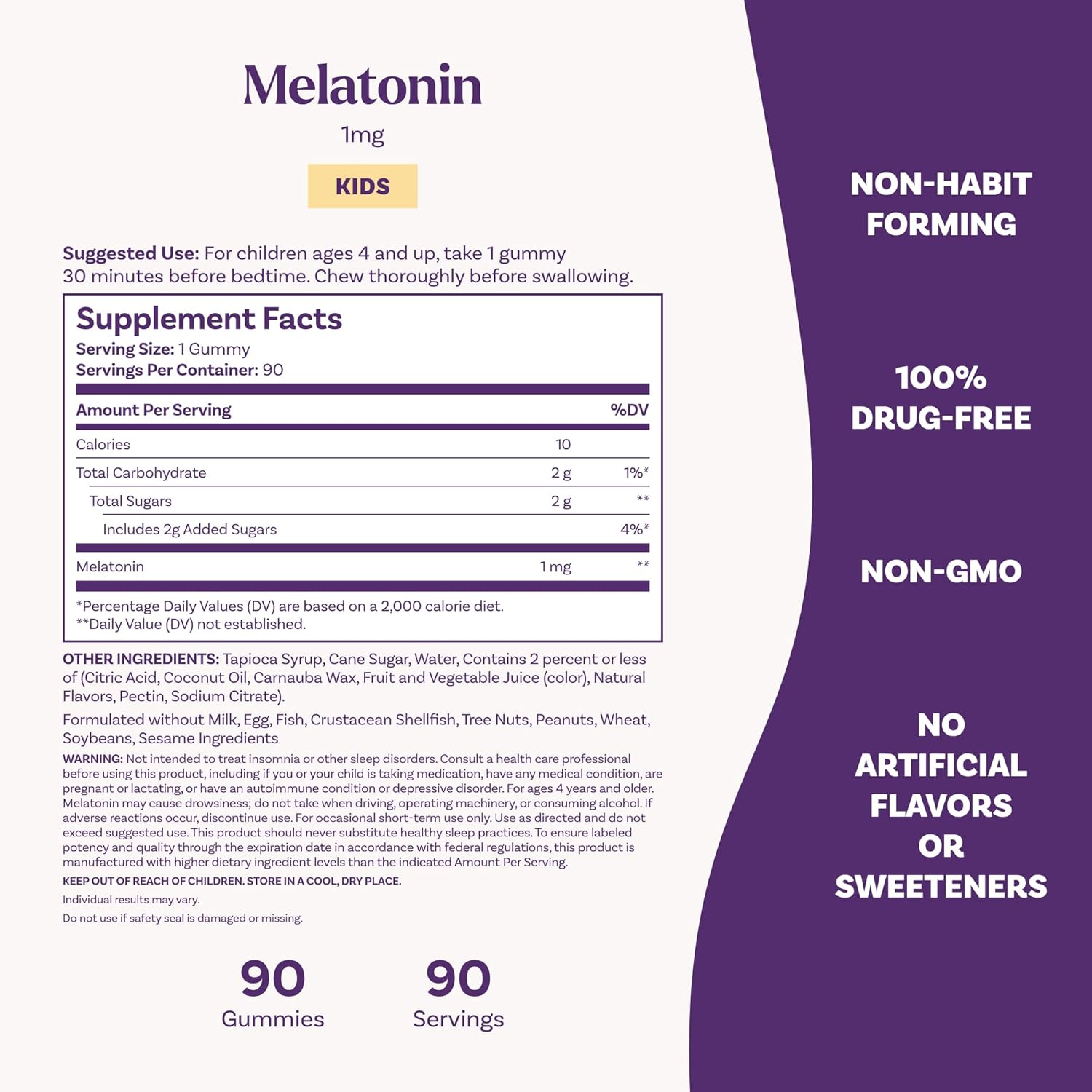 Kids Melatonin Gummies 1mg – Berry – 90ct alternate view