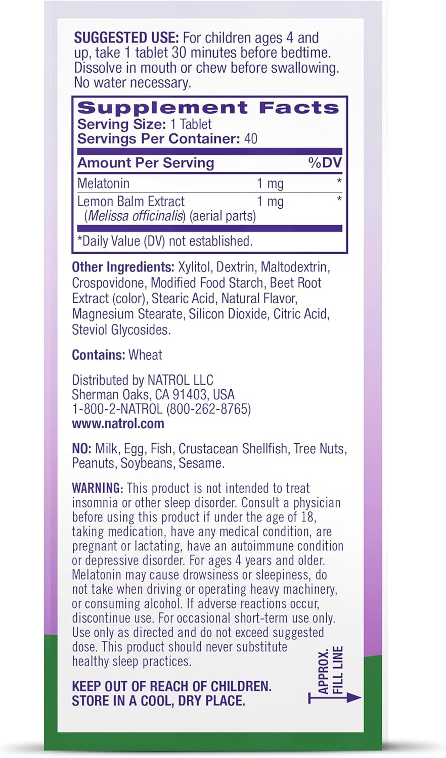 Kids Melatonin Fast Dissolve Tablets 1mg – Strawberry – 40ct alternate view