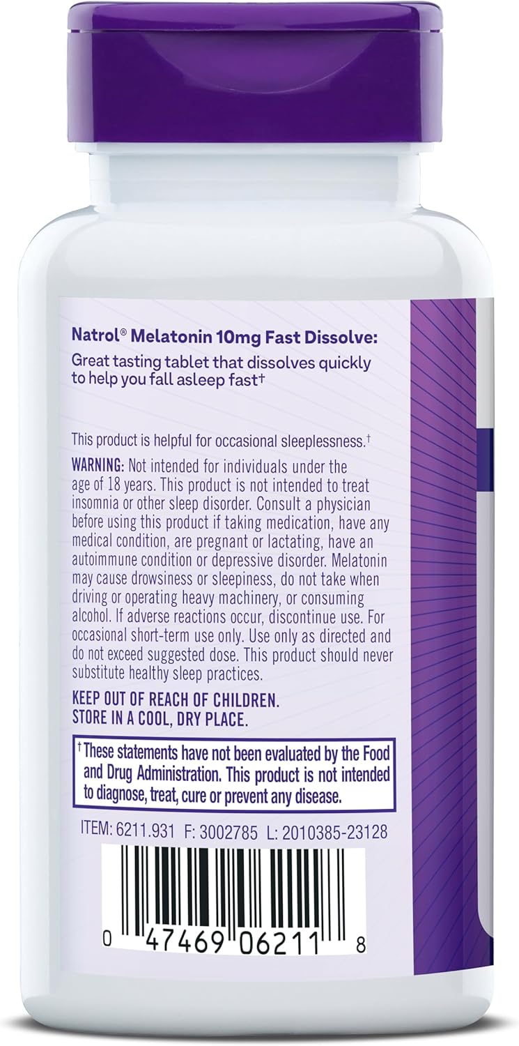 Melatonin Fast Dissolve 10mg – Strawberry – 60ct alternate view