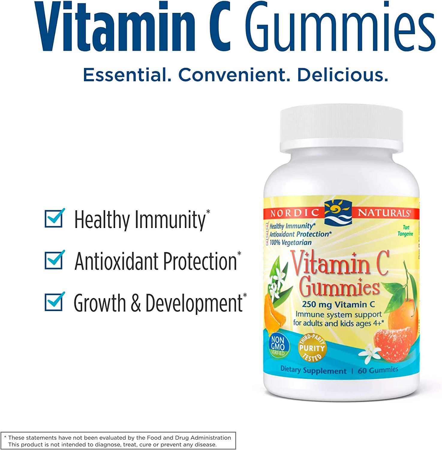 Vitamin C Gummies – Tart Tangerine – 60 Gummies alternate view