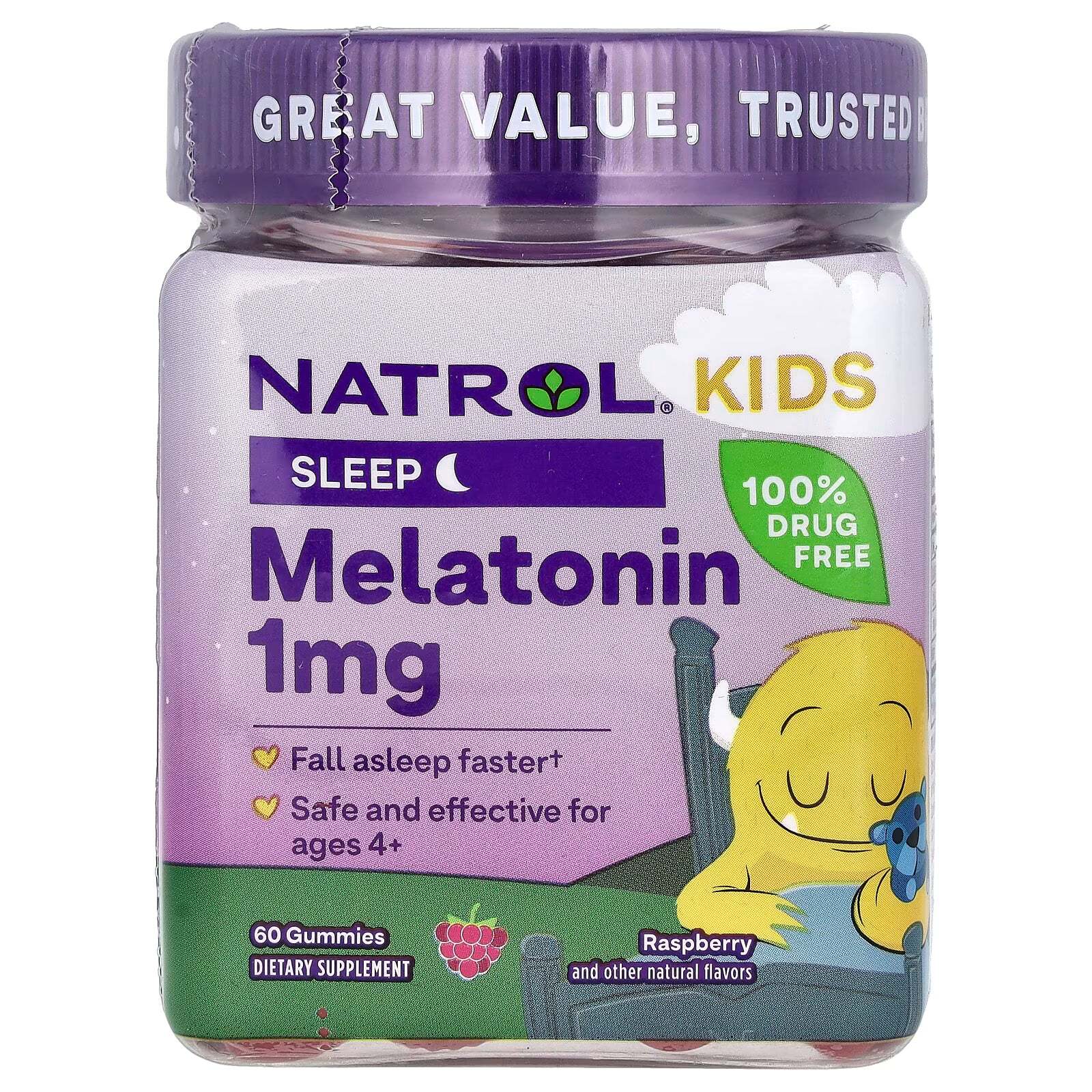 Kids Melatonin Gummies 1mg – Berry – 60ct