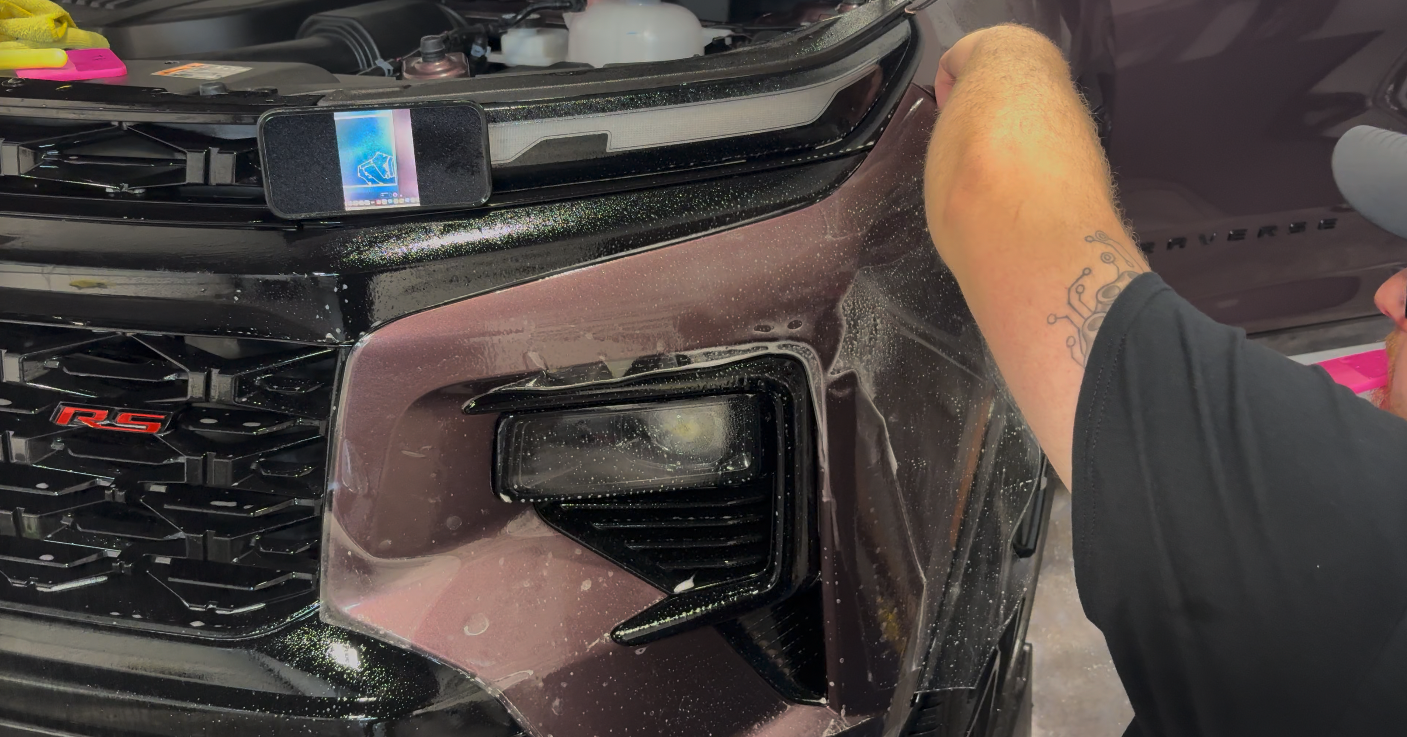 Front bumper paint protection film install at Mission Tint