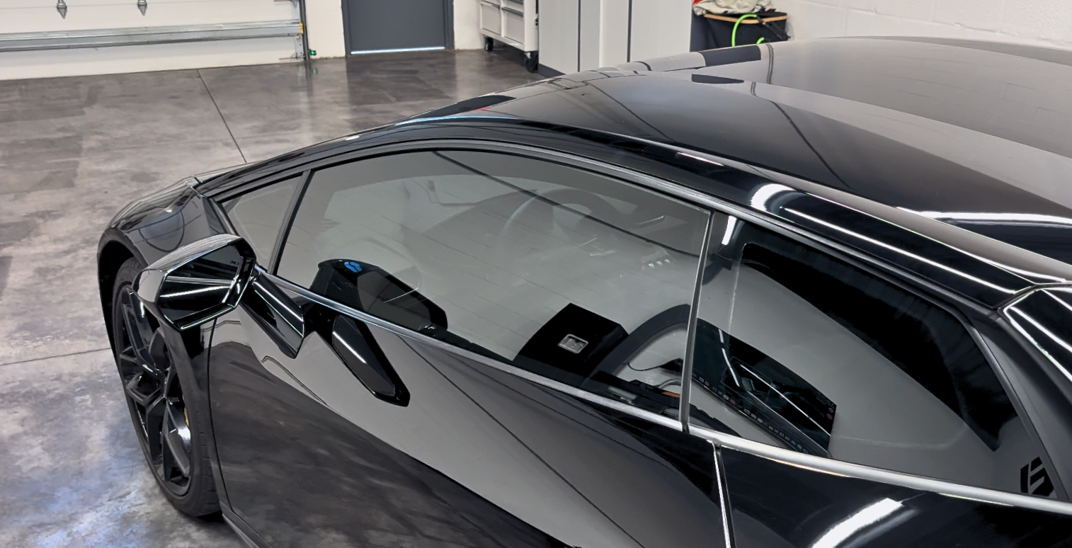 2018 Lamborghini Huracan after window tint and paint protection film at Mission Tint