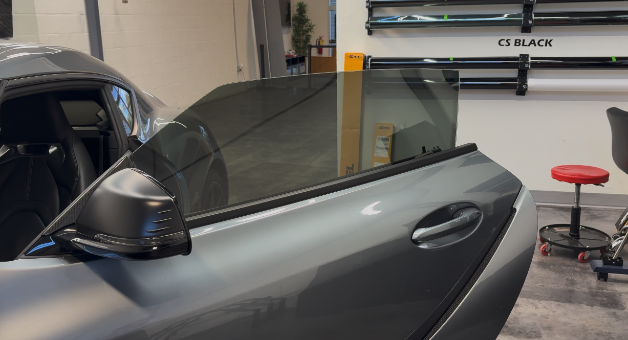 2021 Toyota GR glass detail after window tint