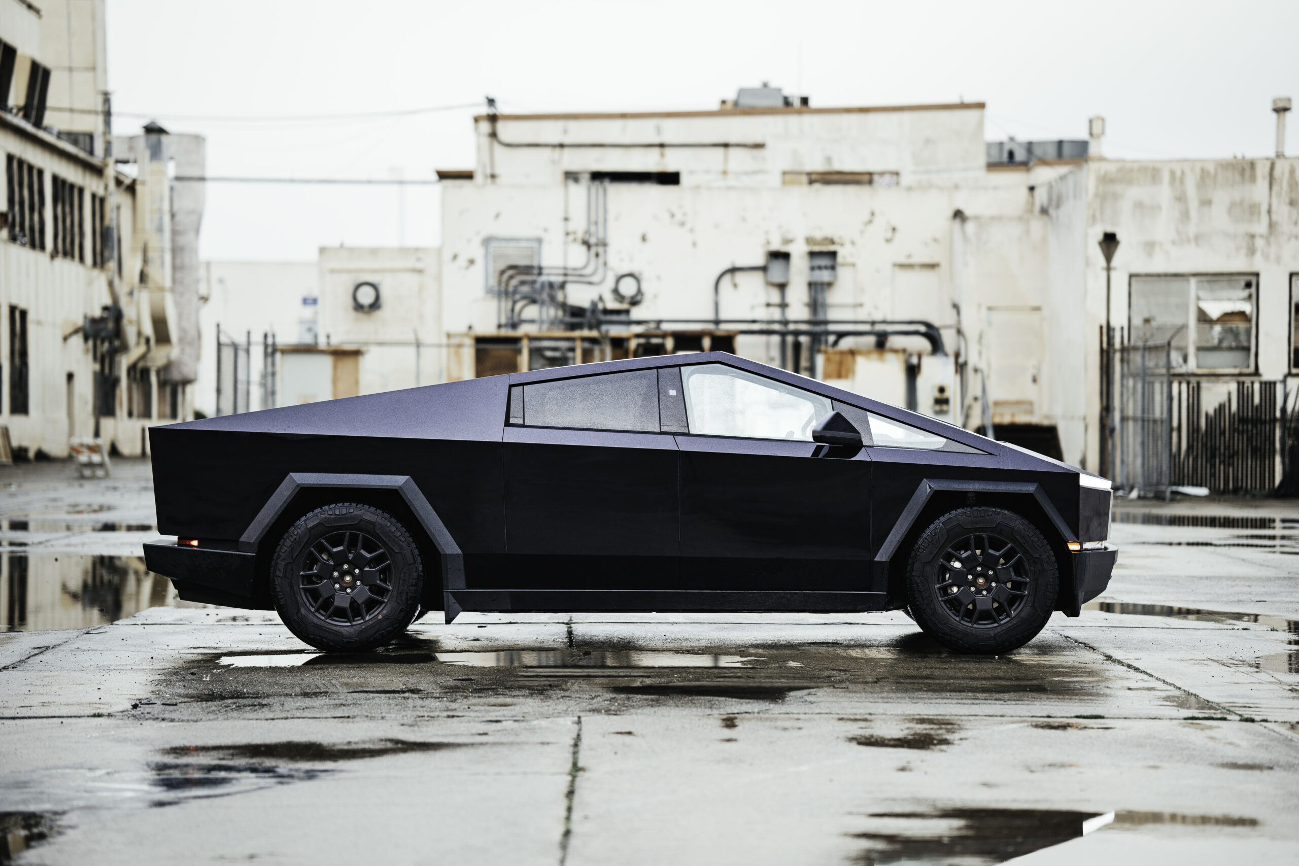 Black Tesla Cybertruck with paint protection film by Mission Tint