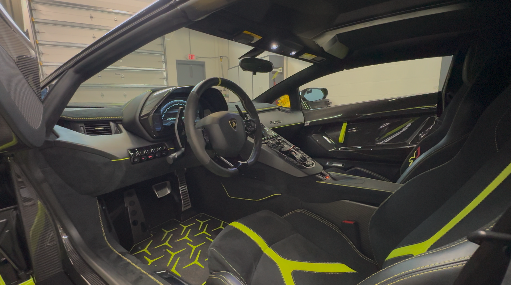 2020 Lamborghini Aventador SVJ Roadster with windshield protection film at Mission Tint