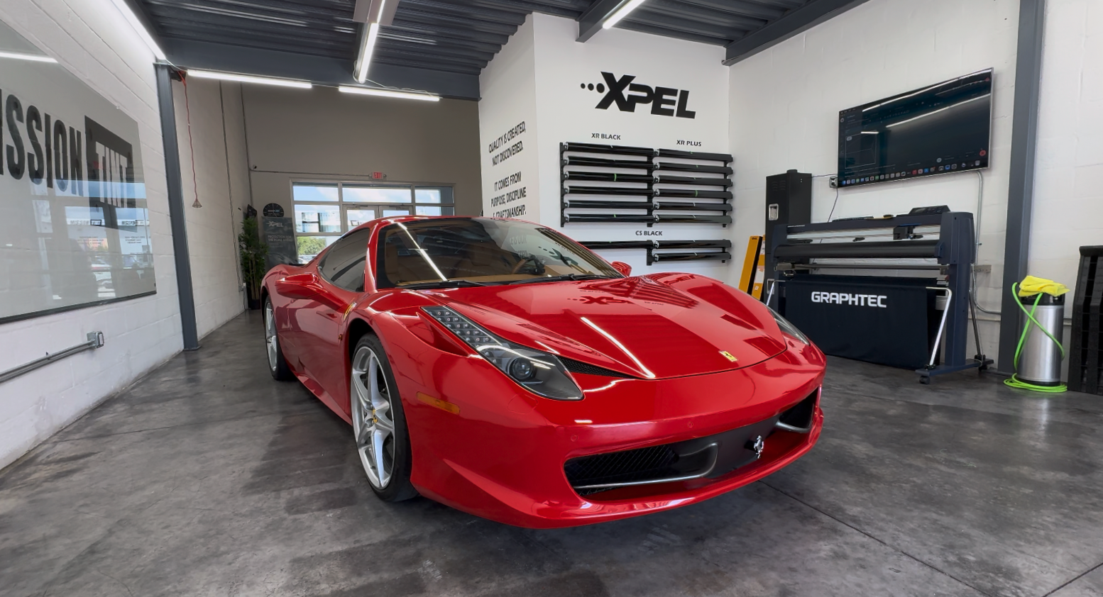 2015 Ferrari 458 Italia Spider after XPEL ceramic coating at Mission Tint