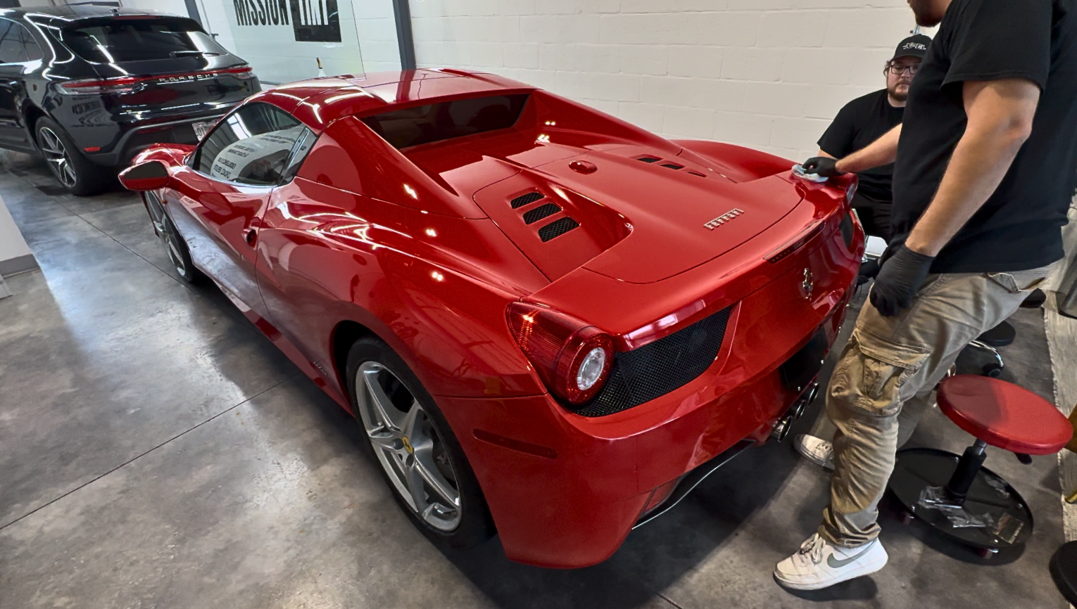 2015 Ferrari 458 Italia Spider after ceramic coating at Mission Tint