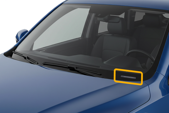 VIN location on driver side dashboard near windshield