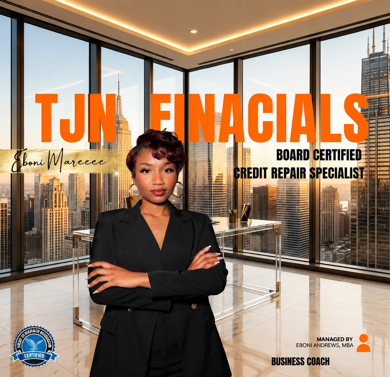 TJN Financials — Eboni Andrews, MBA, Board Certified Credit Repair Specialist