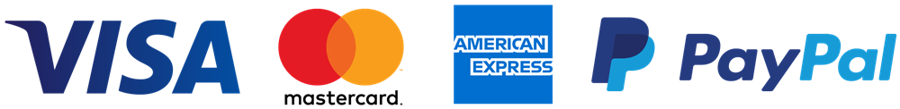 Visa, Mastercard, American Express and PayPal accepted