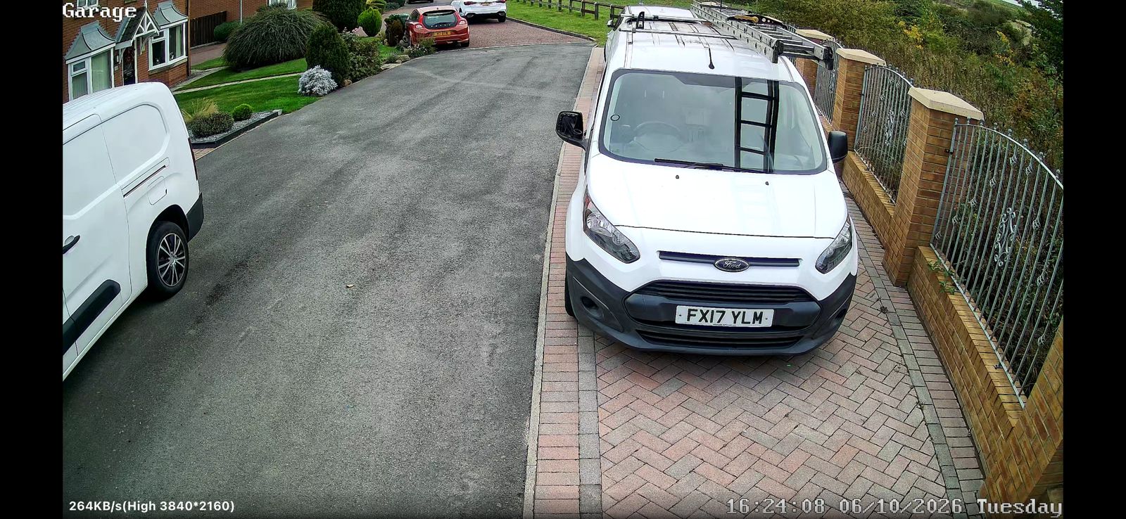 4K CCTV view from a detached garage looking down a block-paved driveway in Sunderland 4K CCTV view from a detached garage looking down a block-paved driveway in Sunderland
