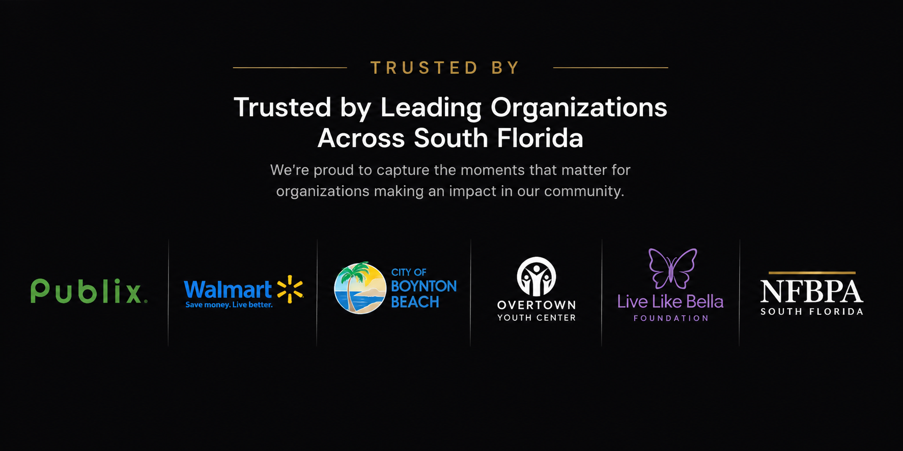Trusted by brands, nonprofits, organizations and community leaders. Real clients, real impact, real stories.