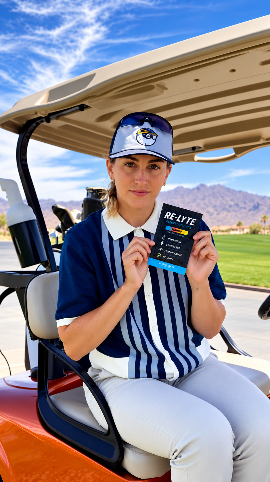 Golf caddie staying hydrated with Redmond Re-Lyte on the course